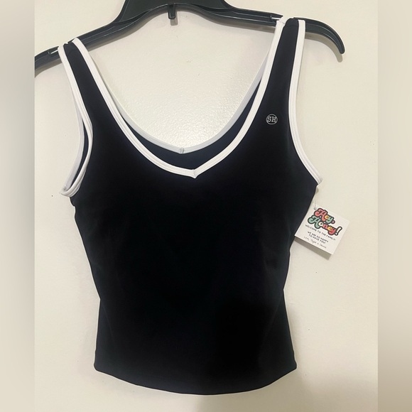 Salty Honey Black and White Padded Tank Top (Medium) - Picture 1 of 6